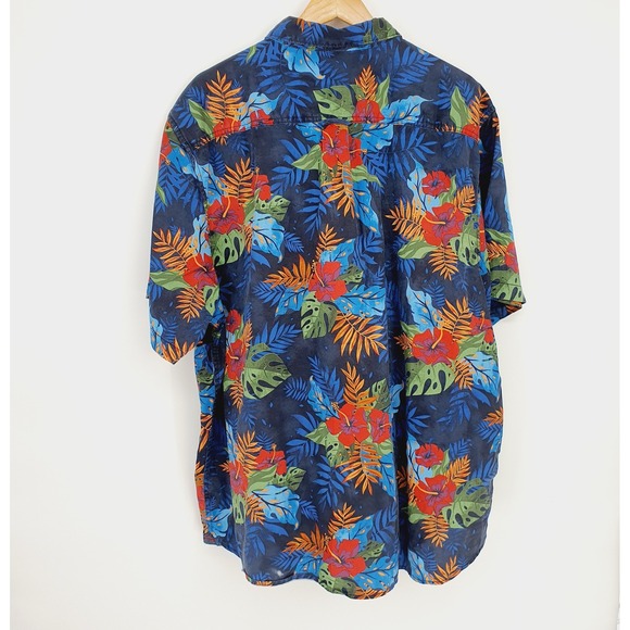 Tommy Bahama Mens Orange Green Orange Floral Camp Short Sleeve Shirt Size XXL - Picture 3 of 8